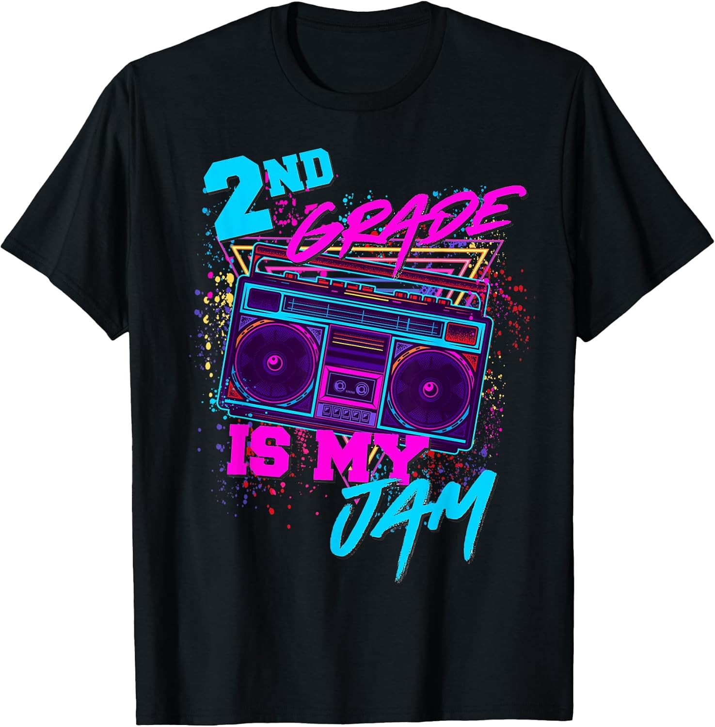 2nd Grade is My Jam Vintage 80s 1980s Teacher Student Retro T-Shirt