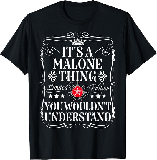 Funny Vintage Malone Name T-Shirts And Gifts