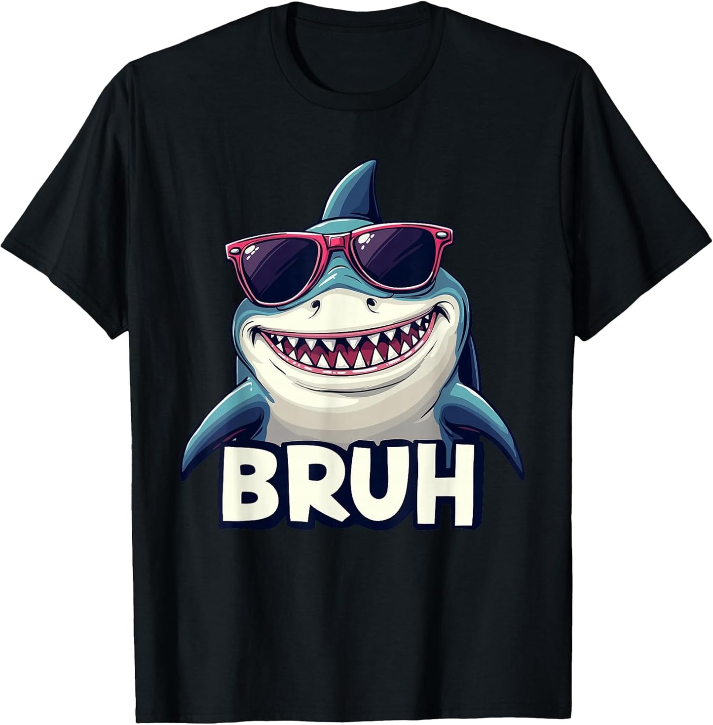 Funny Shark Meme Bruh Teenager Kids Men Women Graphic T-Shirt