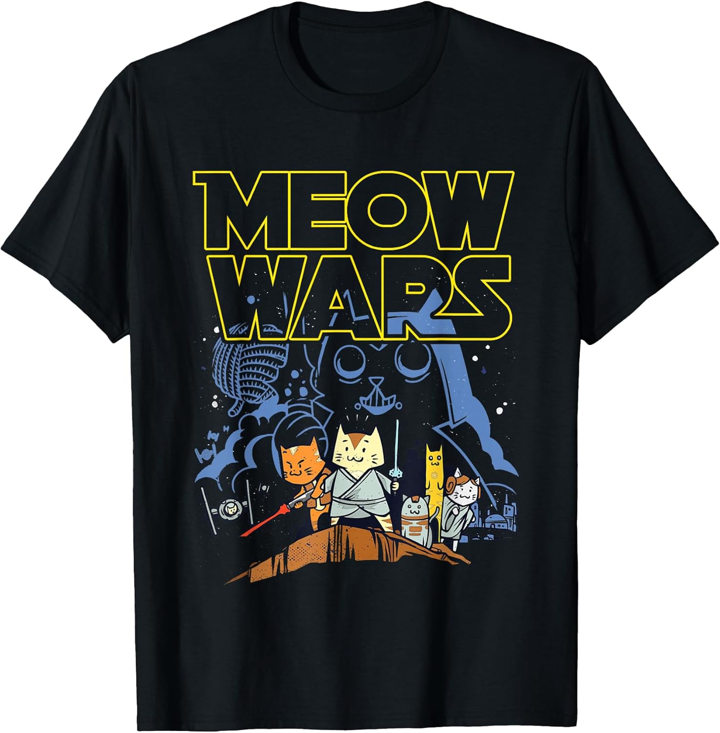 Meow Wars Cat Gifts for Cat Lovers Cat Stuff Themed Gifts T-Shirt