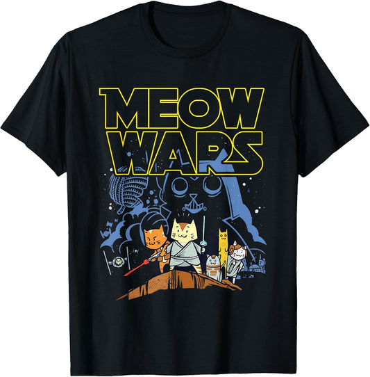 Meow Wars Cat Gifts for Cat Lovers Cat Stuff Themed Gifts T-Shirt