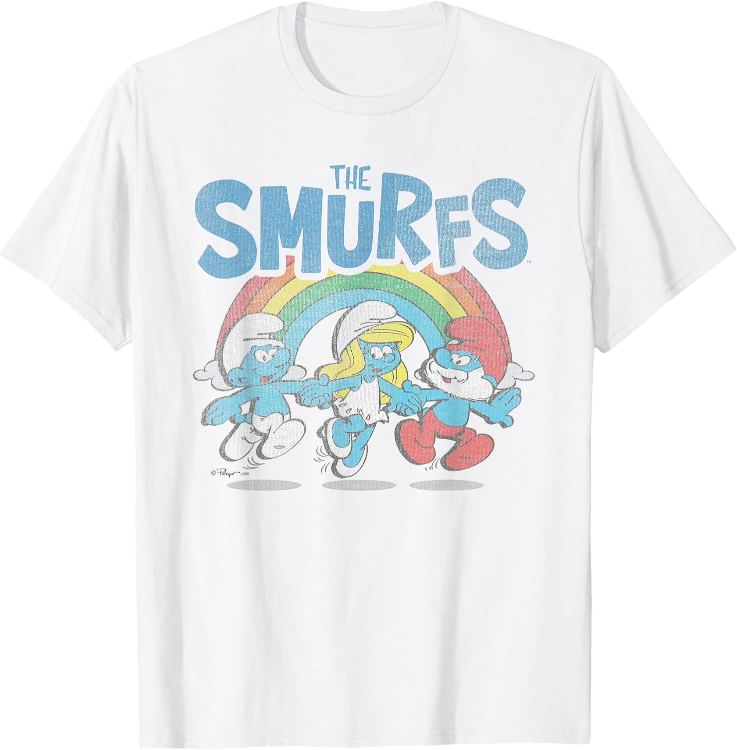 Vintage Rainbow with Characters Retro Cartoon T-Shirt