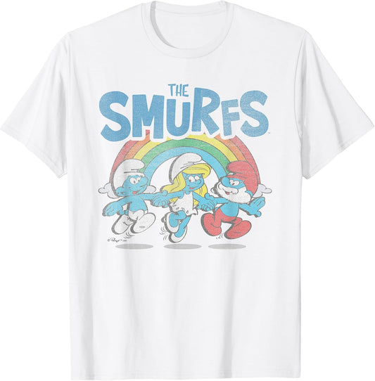 Vintage Rainbow with Characters Retro Cartoon T-Shirt