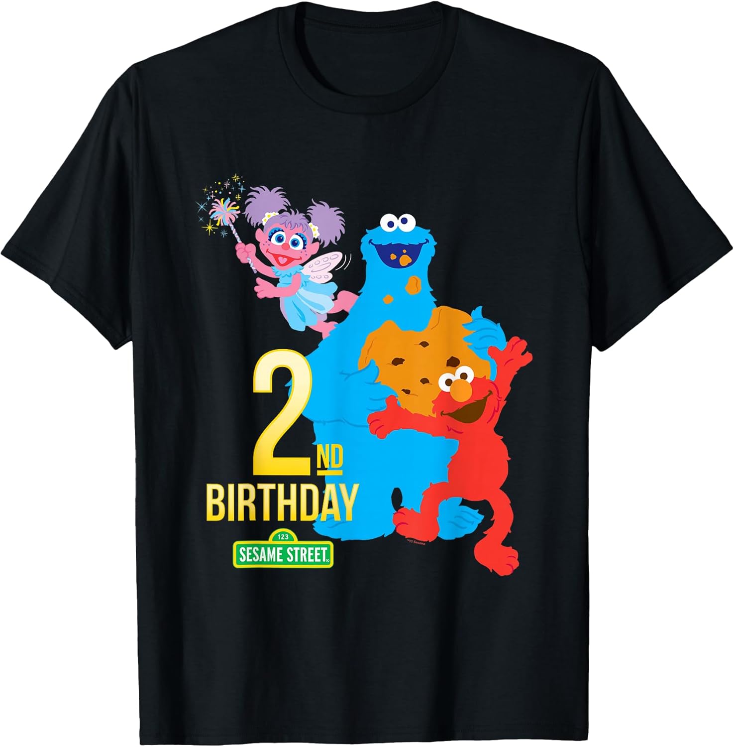 Black Classic Fit 2nd Birthday T-Shirt - Crew Neck, Short Sleeve, Cotton & Polyester
