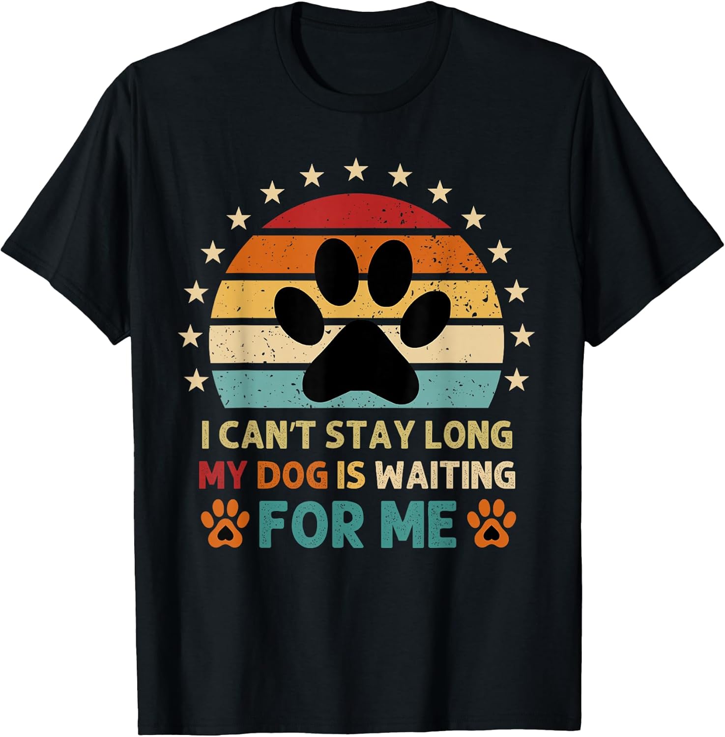I Can't Stay Long My Dog Is Waiting For Me Funny Dog Lovers T-Shirt