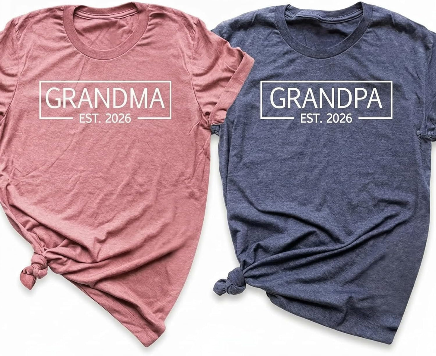 Custom Grandma Grandpa Shirts, Personalized Family T-Shirts, Promoted to Grandparent Outfits, Personalized Family Apparel with Established Date, Pack of 1 Multiple Colors