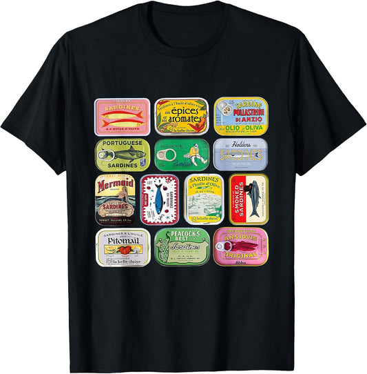 Sardine Fisherman Aesthetic Vintage Beach Coastal Sardine T-Shirt
