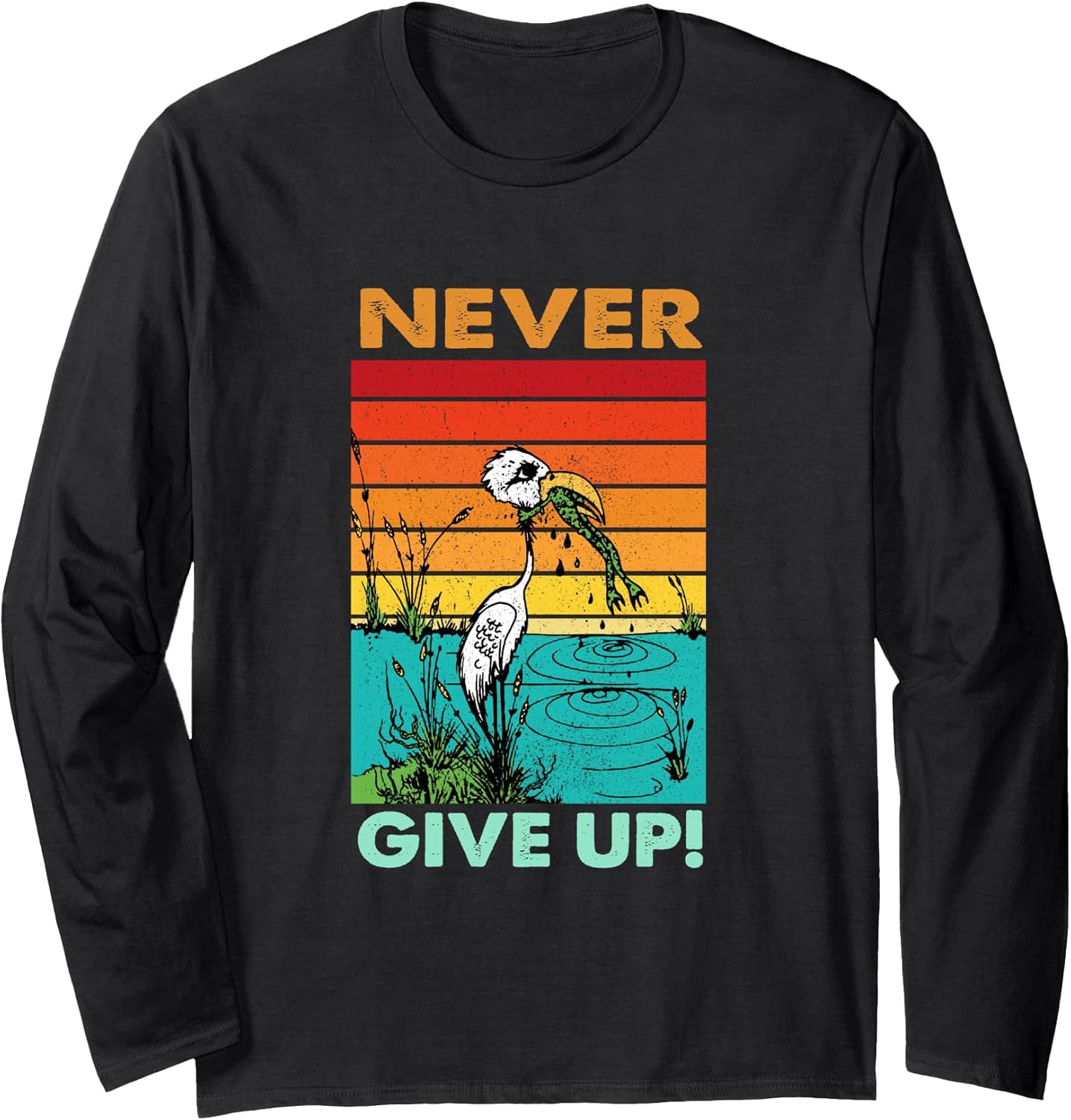 Never give up stork and frog T-Shirt