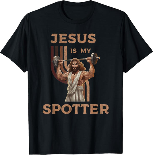 Vintage Jesus Is My Spotter Gym Fitness