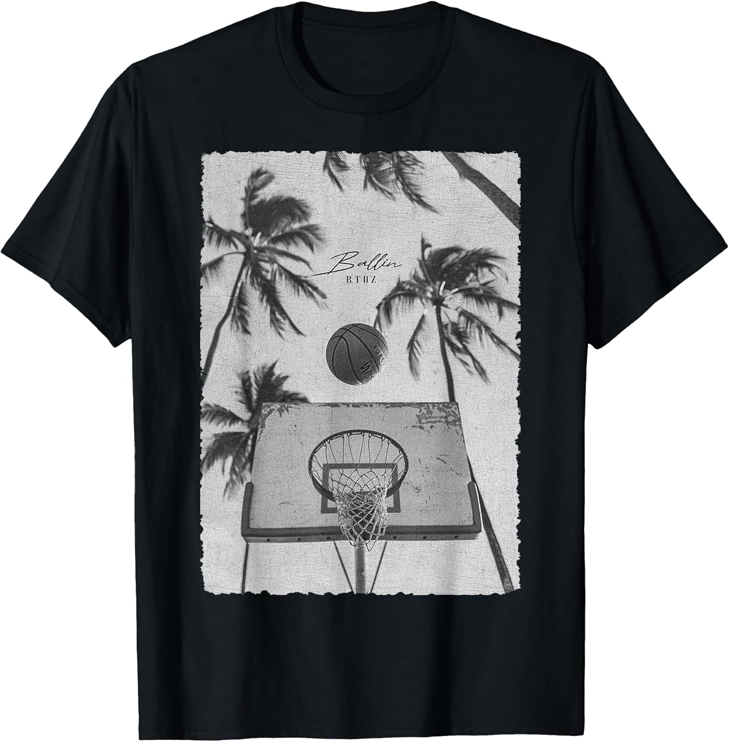 Retro Hip Hop Y2K Vintage Edgy Urban Streetwear Basketball T-Shirt