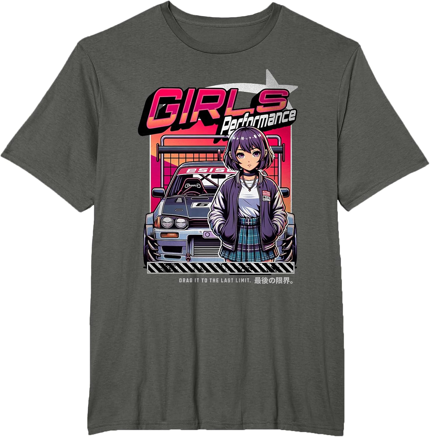 Girls Drift JDM Race Car Driver Japanese Anime