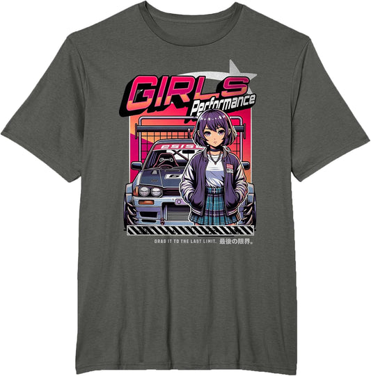 Girls Drift JDM Race Car Driver Japanese Anime