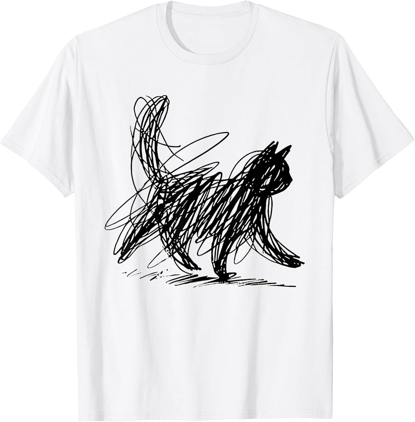 abstract scribble cat sweatshirt