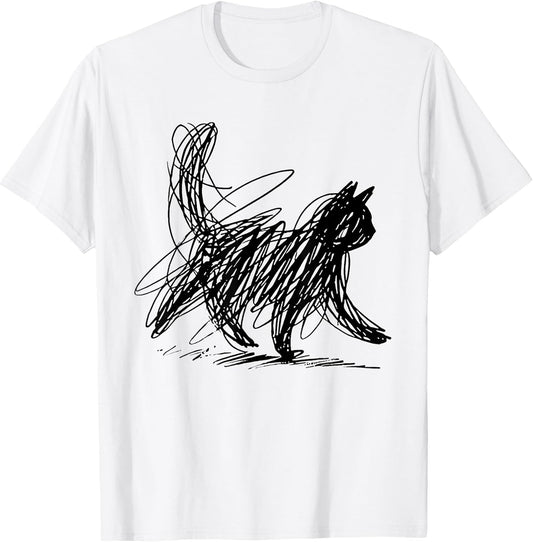 abstract scribble cat sweatshirt