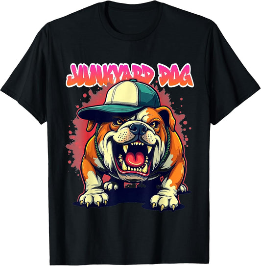 Junkyard Dog Bulldog Hip Hop Urban Streetwear Graffiti T-Shirt