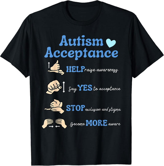 Autism Awareness Acceptance Hand Neurodiversity SPED Teacher T-Shirt