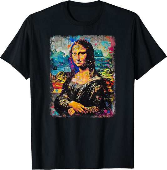 Abstract Graffiti Art Leonardo Da Vinci Art Mona Lisa T-Shirt