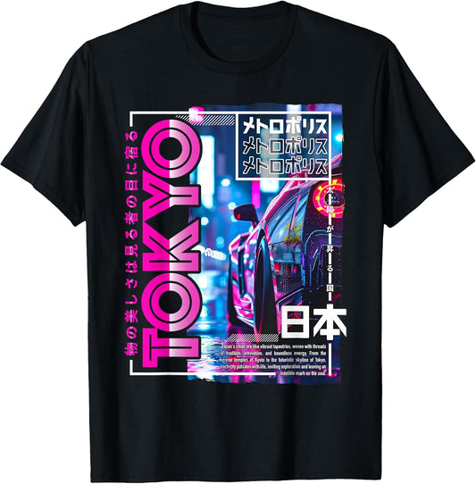 Tokyo City 80s Synthwave Racing Car Japan Tokyo T-Shirt