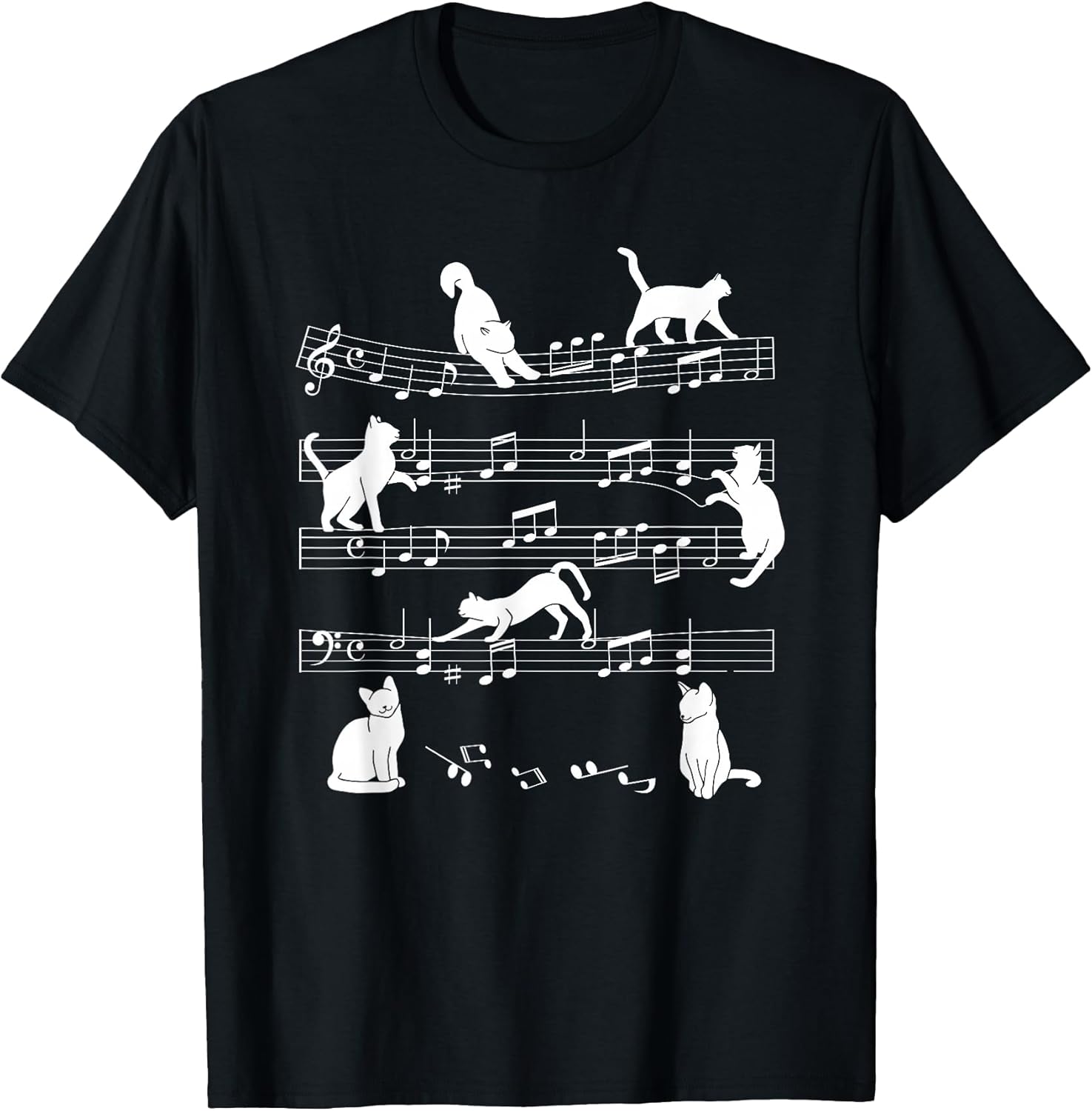 Cute Cat Kitty Playing Music Note Cat Music Lovers