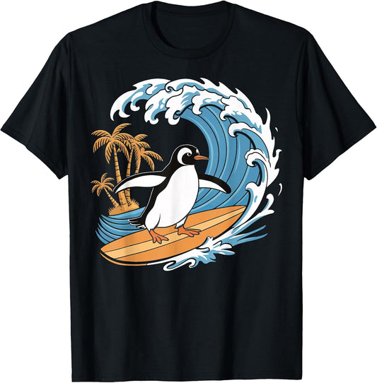Beach Ocean Summer Penguin Surfer