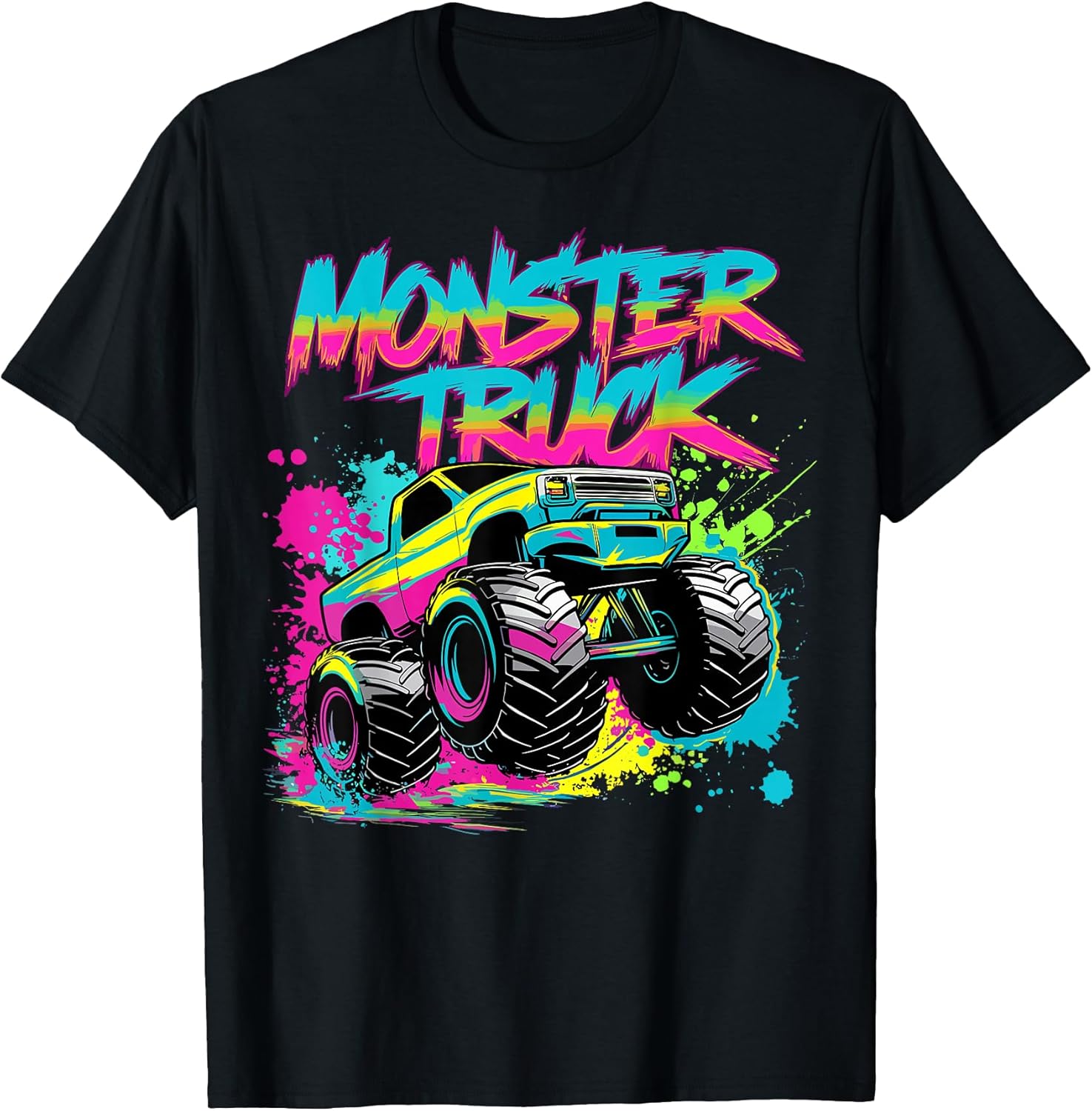 Monster Truck Graffiti Art Colorful T-Shirt