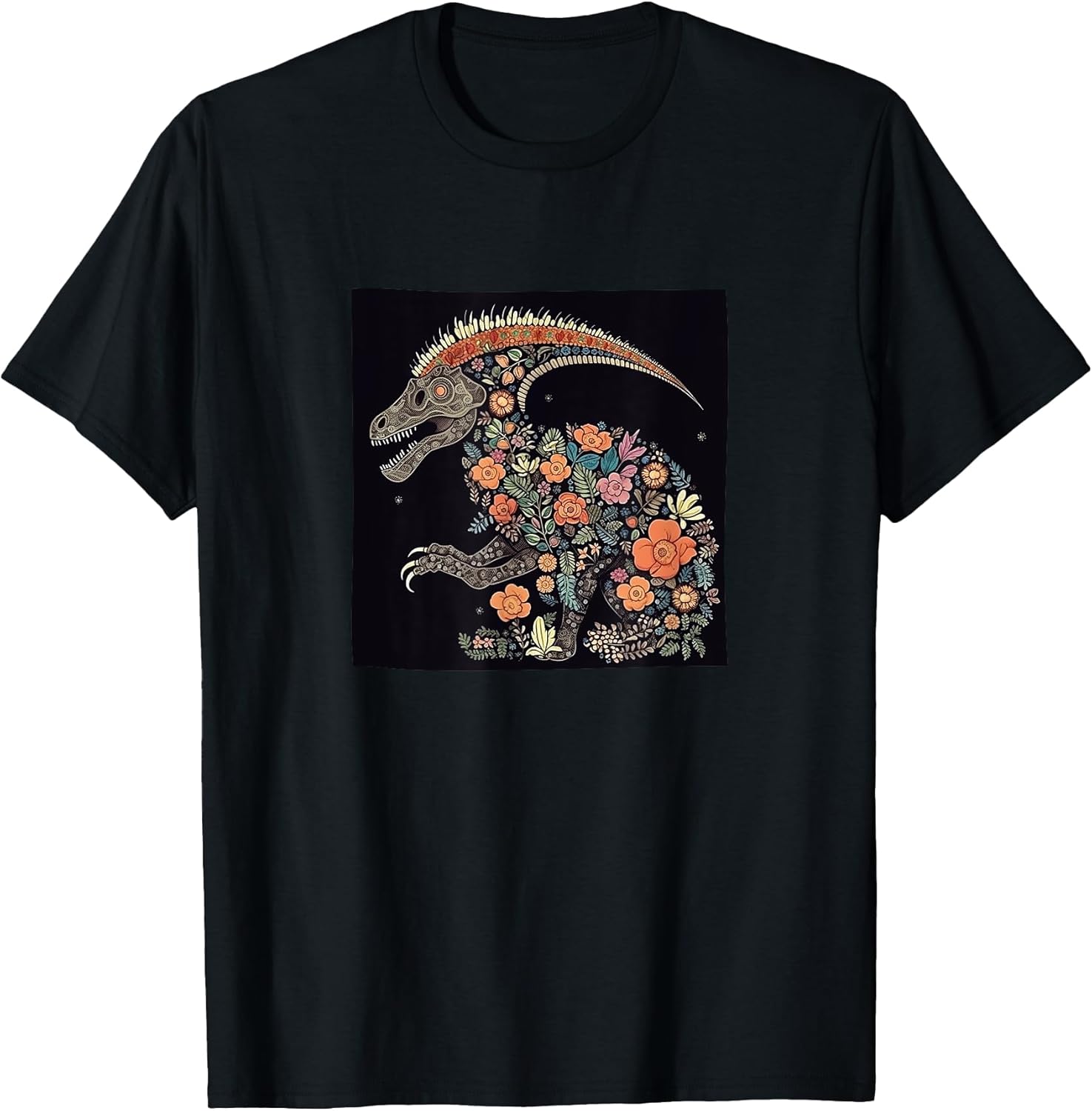 Dinosaur Boho Flowers Graphic Merch