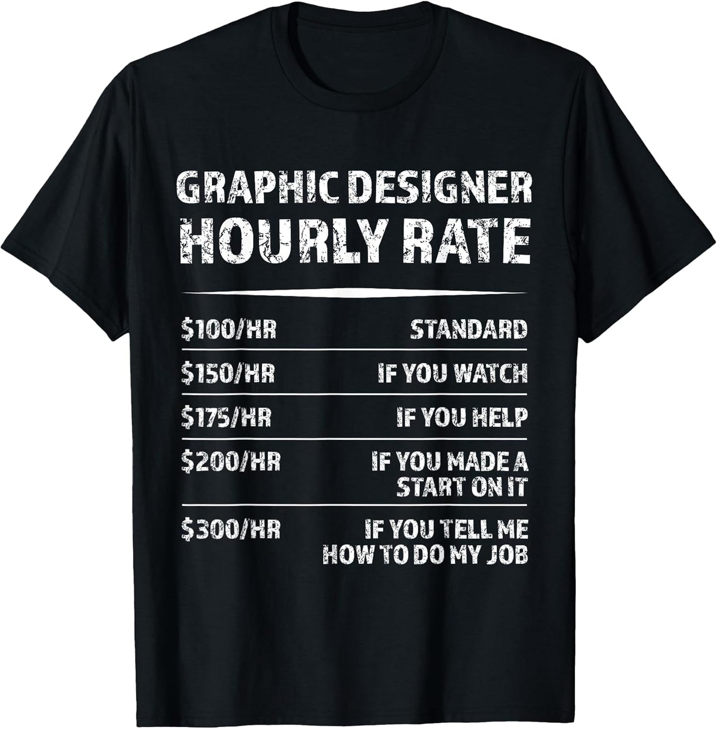 Graphic Designer Hourly Rate | Funny Digital Design Gift T-Shirt