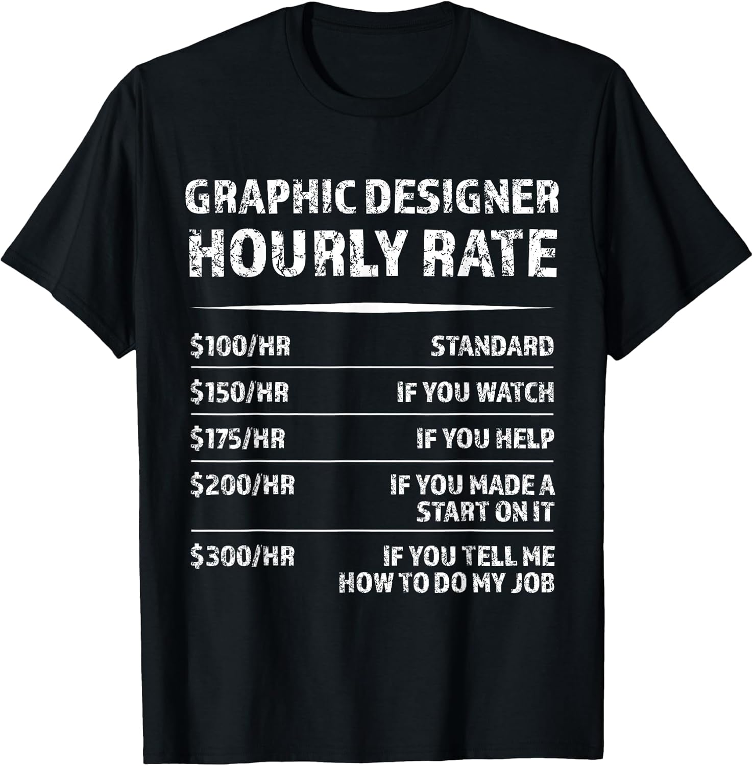 Graphic Designer Hourly Rate | Funny Digital Design Gift T-Shirt