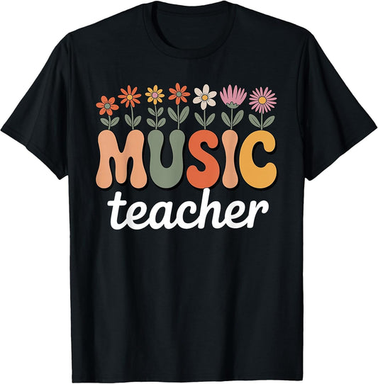 Music Teacher Art for Men Women Band Musician Music Teacher T-Shirt