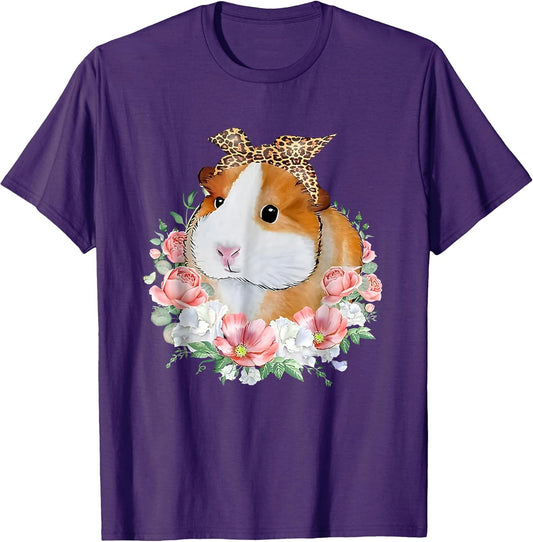Guinea Pig With Leopard Headband Flower