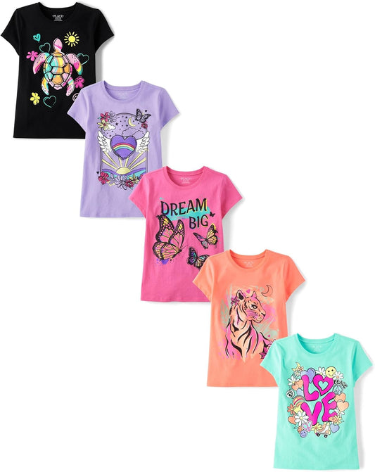 Girls' Trends Icons Short Sleeve Graphic T-shirts (5-Pack)