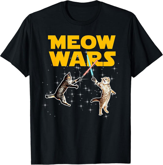 Meow Wars Funny Graphic For Cat Lovers T-Shirt