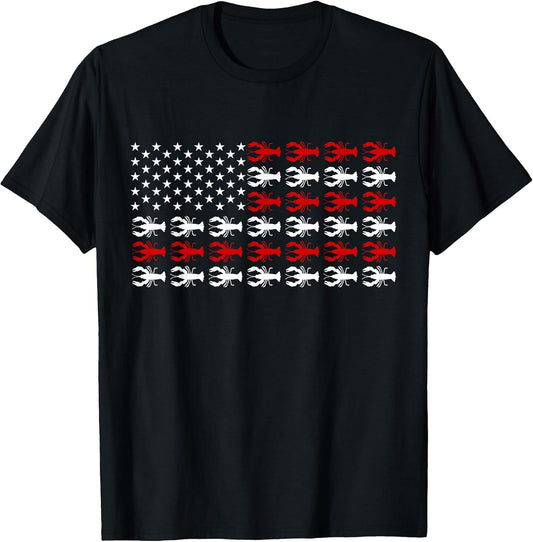 Vintage USA Flag Crawfish Season Crawfish Boil Party T-Shirt