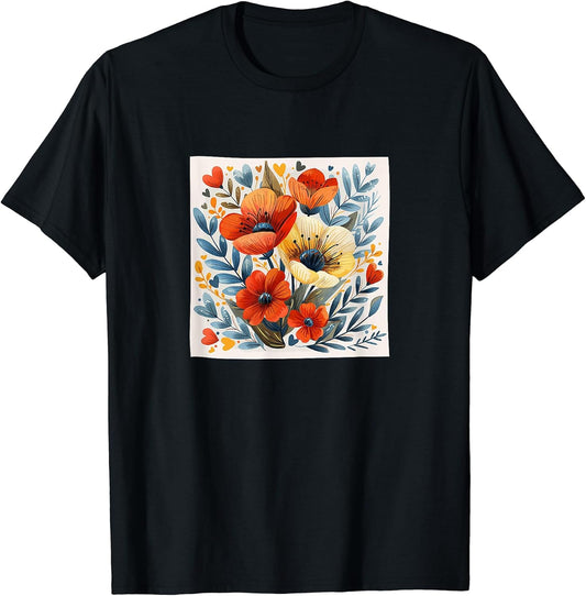 Cupflower Flower With Hearts Around Boho Merch