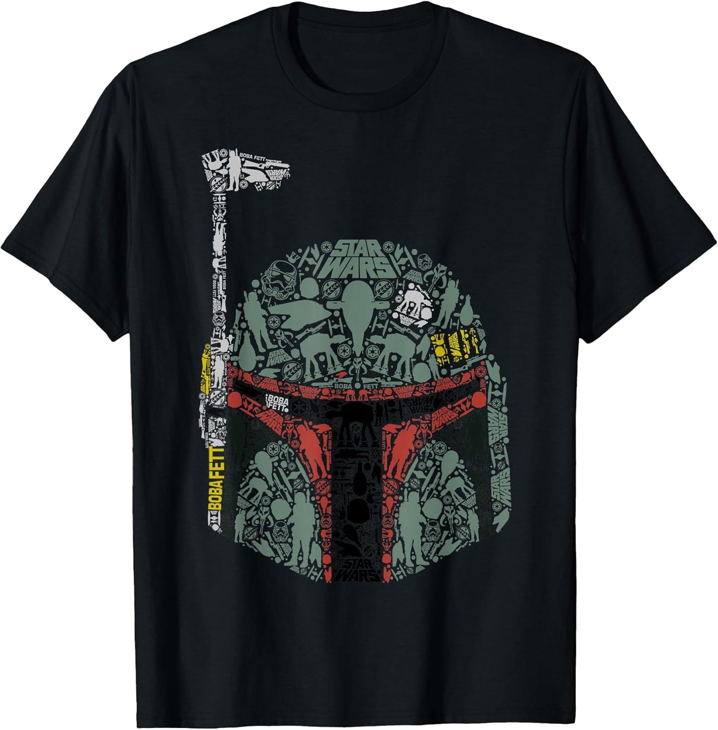 Boba Fett Silhouette Helmet Fill Graphic T-Shirt T-Shirt