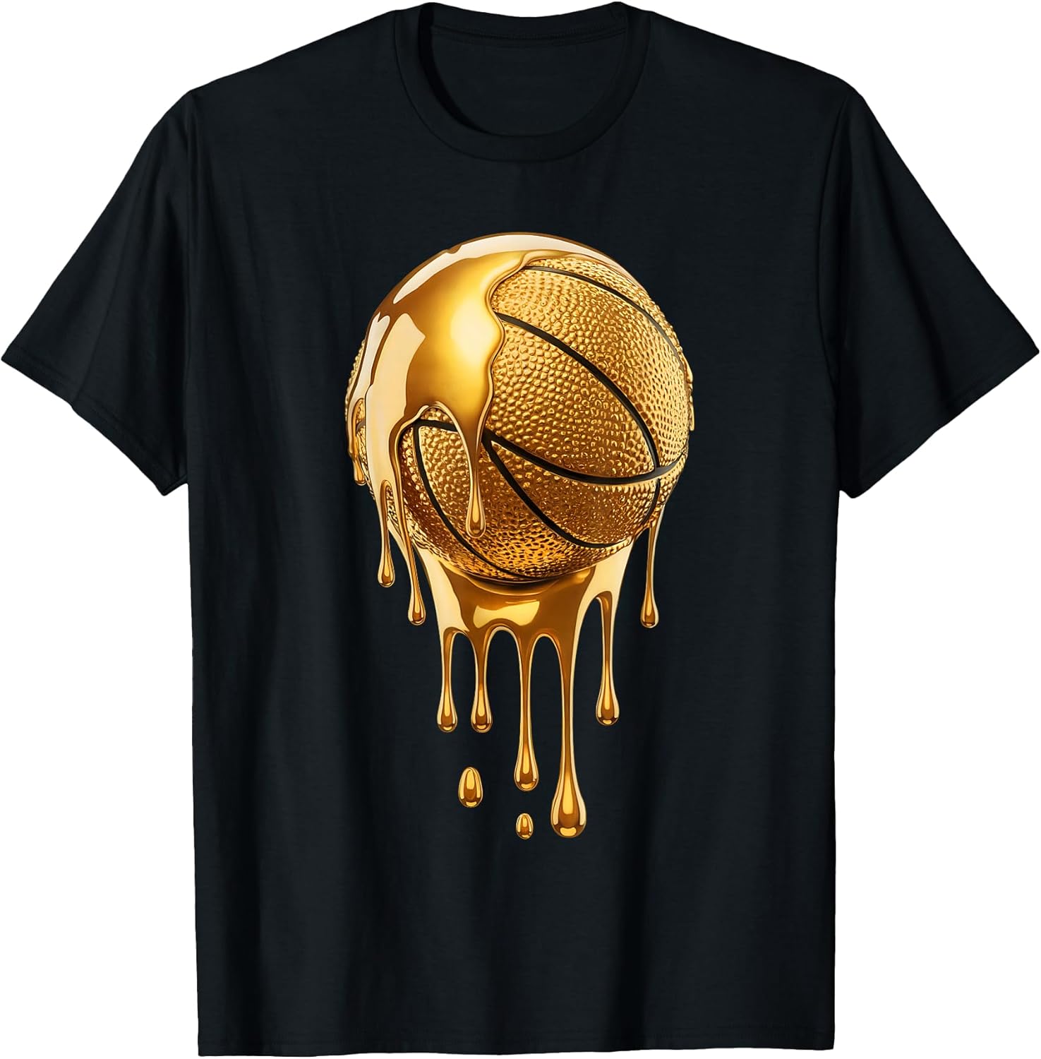 Gold Dripping Basketball Trendy Urban Respect The Drip T-Shirt