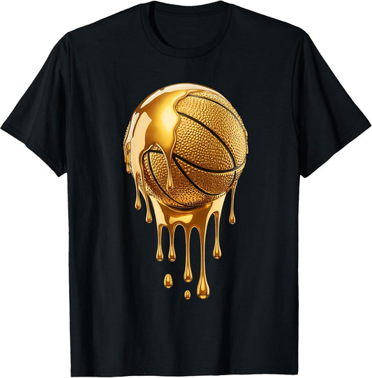 Gold Dripping Basketball Trendy Urban Respect The Drip T-Shirt