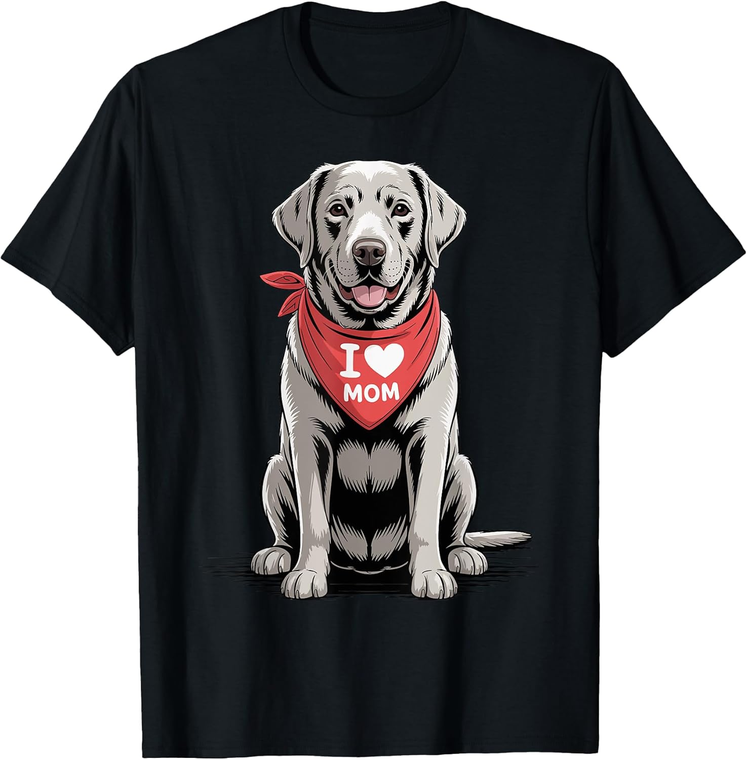 I Love Mom Silver Labrador Retriever Lover Dog Mother's Day T-Shirt