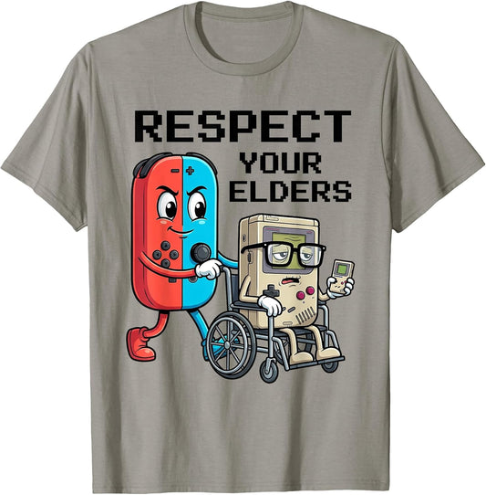 Respect Your Elders Retro Gaming Funny Gamer Controller 80s T-Shirt