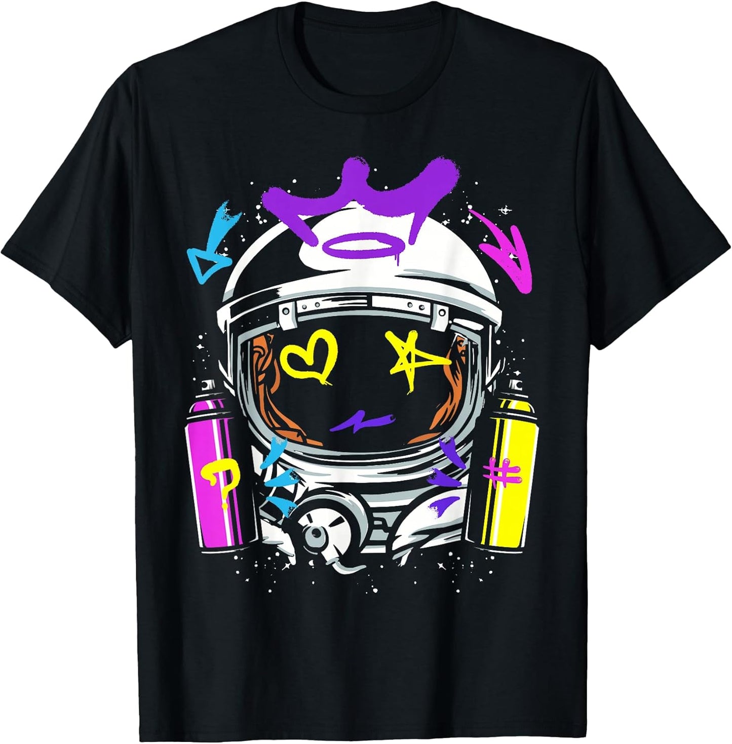 Graffiti Astronaut Spray Paint Street Art Drawing Artist T-Shirt
