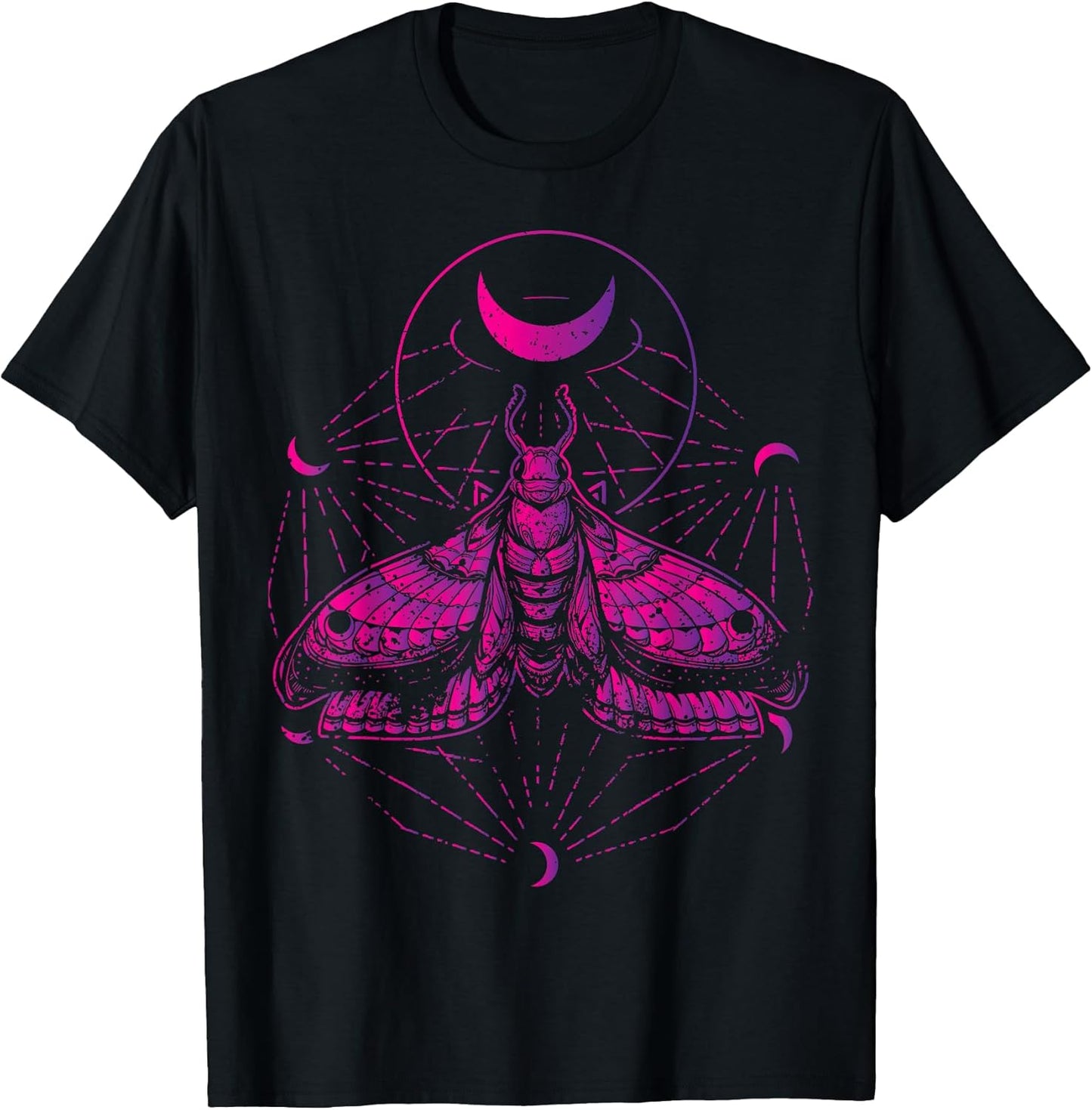 Goth Moth and Crescent Moon Creepy T-Shirt Gift for Goths T-Shirt