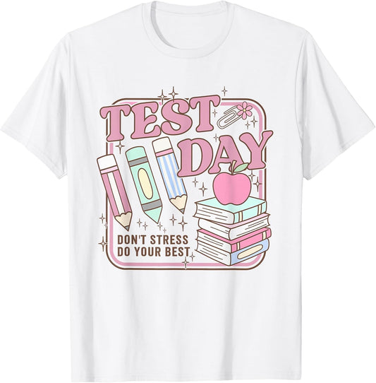 Retro Test Day STAAR Teacher Testing Active Monitoring T-Shirt