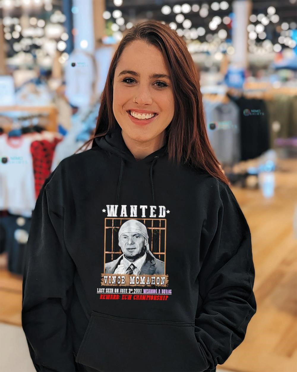 Vince Mcmahon last seen on June 3rd 2007 wearing a durag reward ECW championship shirt