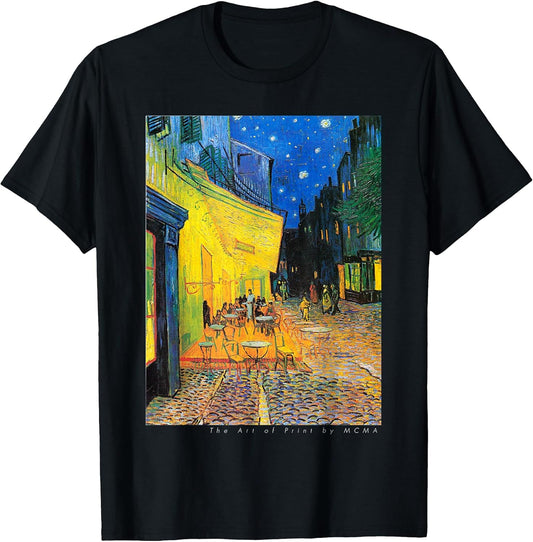 Cafe Terrace at Night, Van Gogh, Art Print Graphic Tee T-Shirt Small