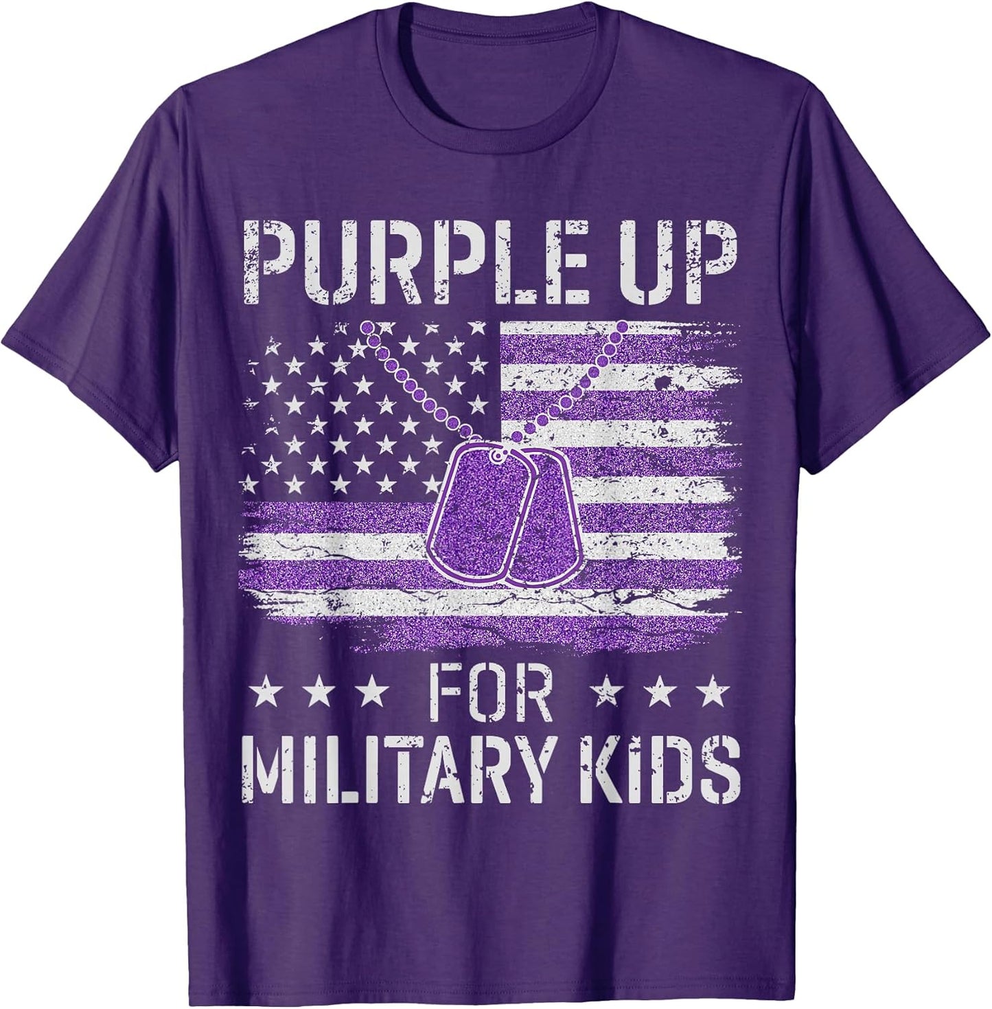 Purple Up For Military Kids Flag Military child Month T-Shirt
