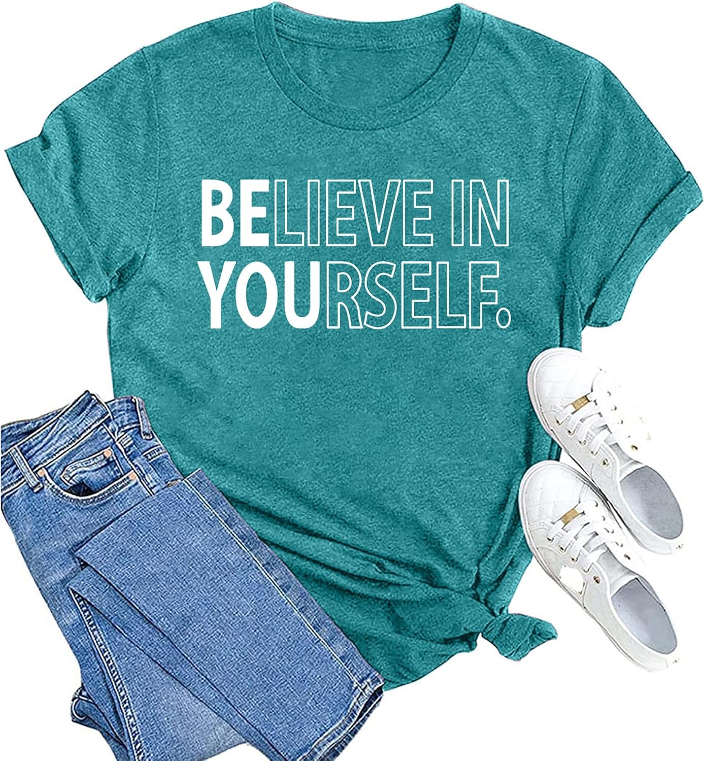 Inspirational Shirt for Women Believe in Yourself Tshirt Motivational Proud Tee Top