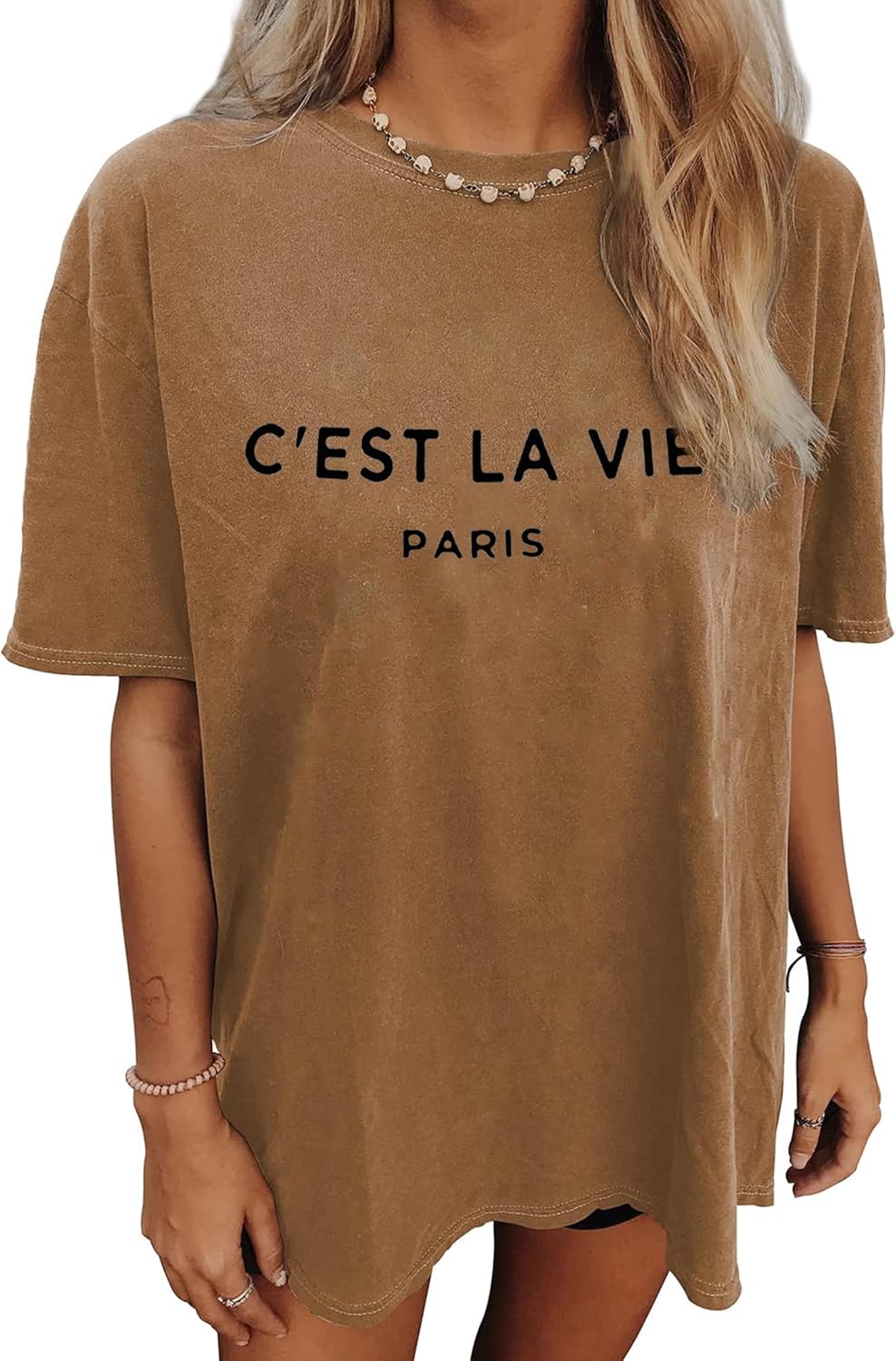Women's Casual Short Sleeve Loose Shirt Oversized T-Shirt Trendy Going Out Crew Neck Summer Graphic Tees