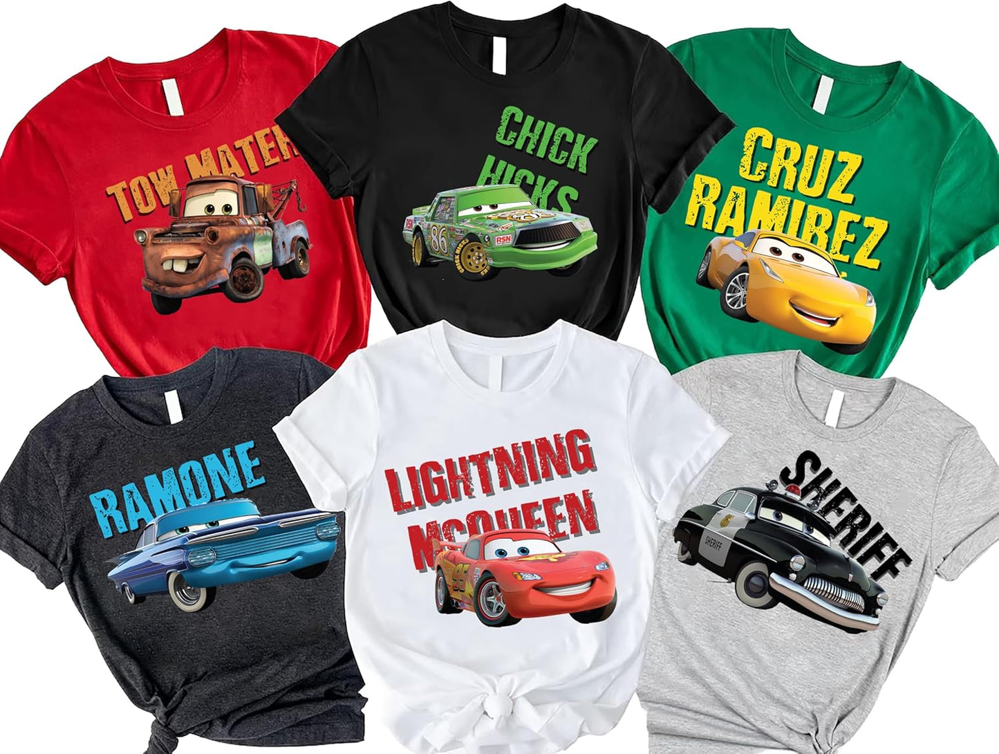 Custom Cars Birthday Shirt, Personalized Racing T-Shirt with Name and Age, Customizable Kids Car Theme Outfit, Boys Matching Tees, Adventure Vacation Crew Shirt, Kachow! Multi