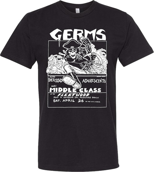 Rare Vintage Germs Punk Rock Concert Flyer Shirt