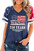 250th Anniversary USA Shirt Women American Flag T Shirt 4th of July Patriotic Tees America 250 Years Tops